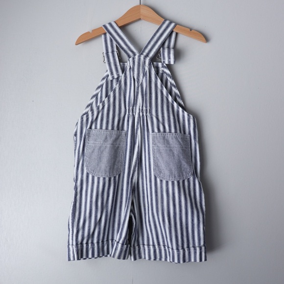 Vintage Striped Nautical Sailboat Shortalls Overalls 100% Cotton 4T - Picture 5 of 8